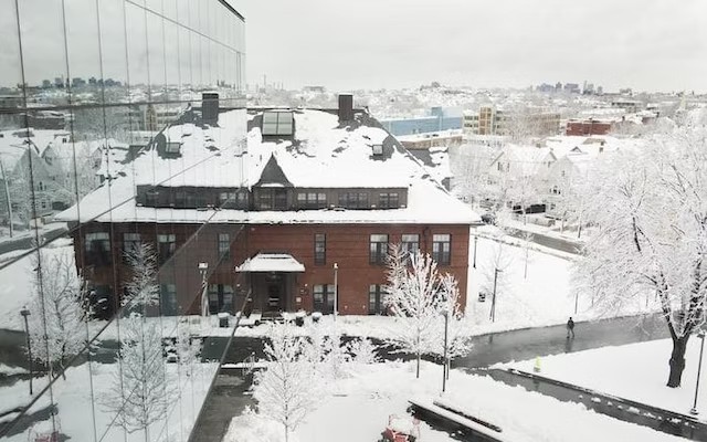 The Tufts University campus in winter.