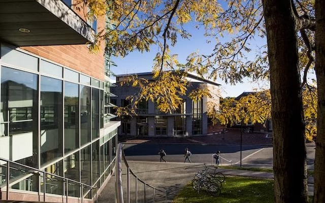 The Tufts University campus in autumn.